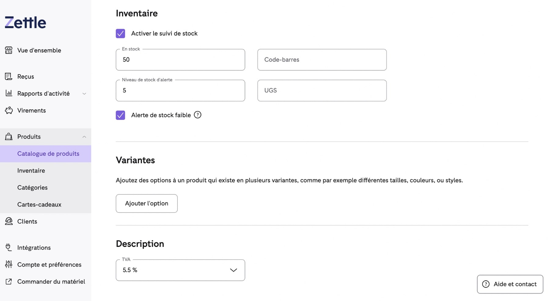 Le suivi des stocks avec Zettle Go