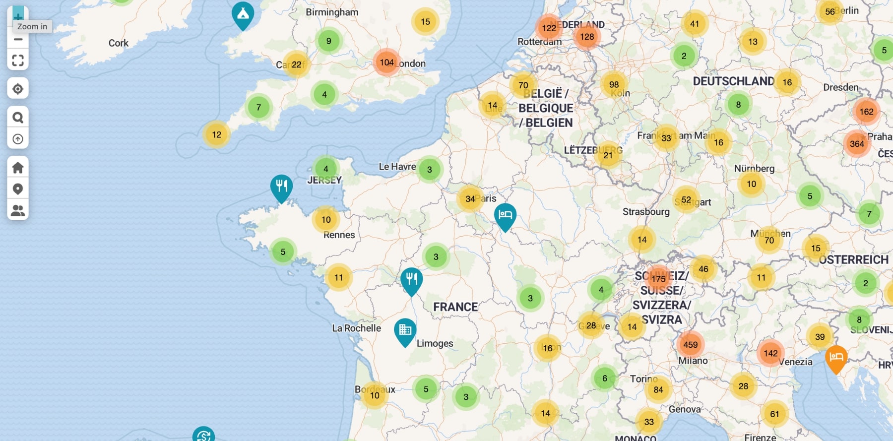 Carte des commerçants français qui acceptent les paiements en bitcoin